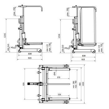 Hydraulický transportní zvedák pro kola Compac WD 500 (5)