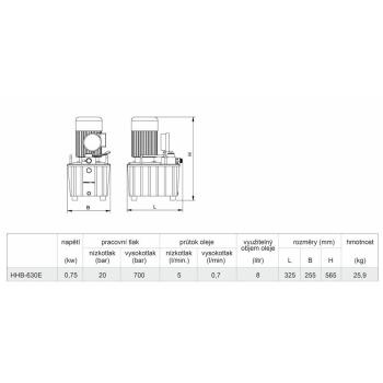 Nožní elektrická hydraulická pumpa s tlakoměrem HHB-630E (3)