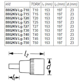 Hlavice nástrčné dlouhé TORX VDE HAZET 8802KV-Lg-T (2)