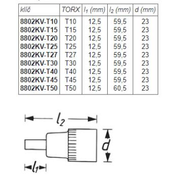 Hlavice nástrčné krátké TORX VDE HAZET 8802KV-T (2)