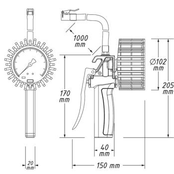 Pneuhustič s přesným tlakoměrem HAZET 9041G-1 (3)