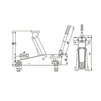 Pojízdný pneumaticko-hydraulický dílenský zvedák OMEGALIFT 22101C (2)