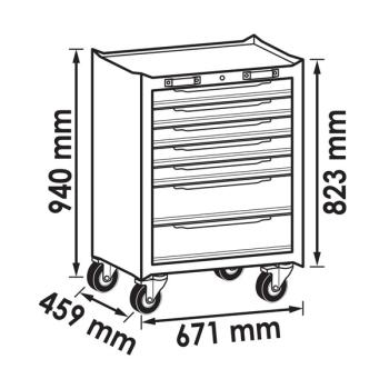 Dílenský vozík pro skříňové stěny (676 mm) VIGOR V6000-019 (2)
