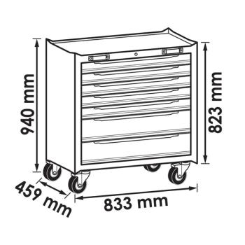 Dílenský vozík pro skříňové stěny (833 mm) VIGOR V6000-019XL (2)