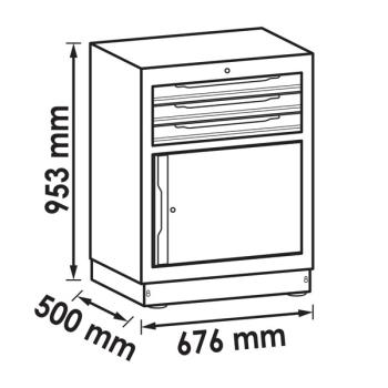 Zásuvková spodní skříň (3 zásuvky - 676 mm) VIGOR V6000-030 (2)