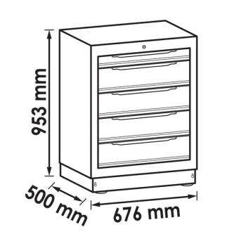 Zásuvková spodní skříň (5 zásuvek - 676 mm) VIGOR V6000-031 (2)