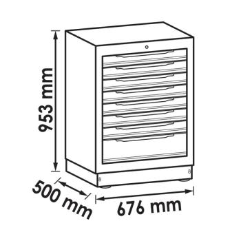 Zásuvková spodní skříň (8 zásuvek - 676 mm) VIGOR V6000-032 (2)