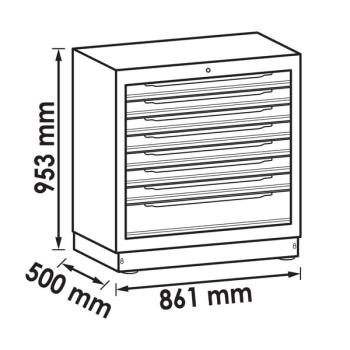 Zásuvková spodní skříň (8 zásuvek - 861 mm) VIGOR V6000-032XL (2)